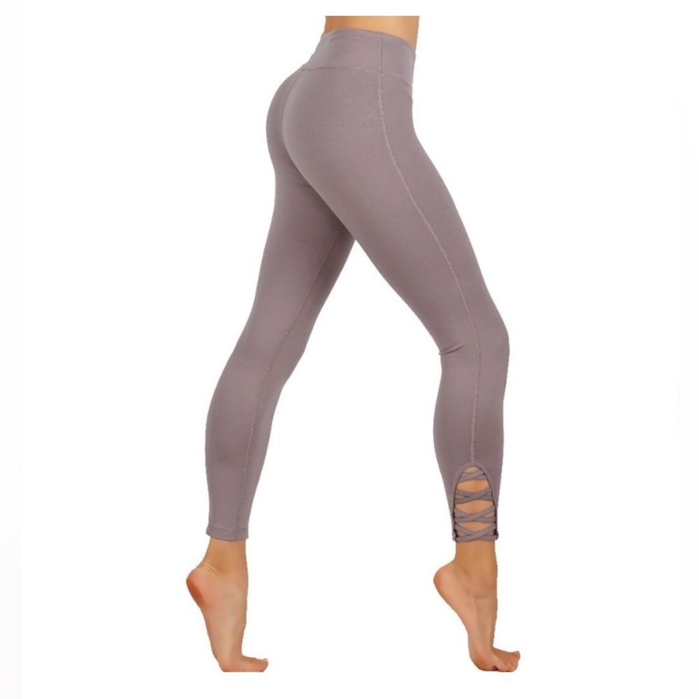 Mono B High Quality Cute Webbed Strap Crisscross Capri Leggings